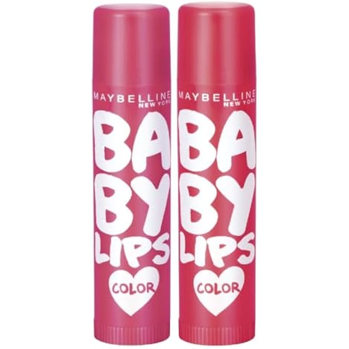 rayihni NEW YORK BABY LIPS CHERRY CRUSH & BABY LIPS BERRY CRUSH LIP BALM , RED, 31.2 G (PACK OF 2) - Image 1